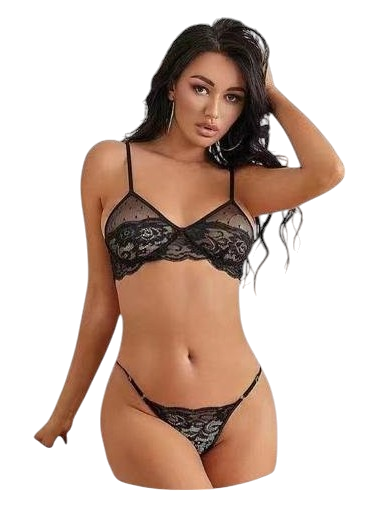 Women's Sensual Transparent Lace Lingerie Set